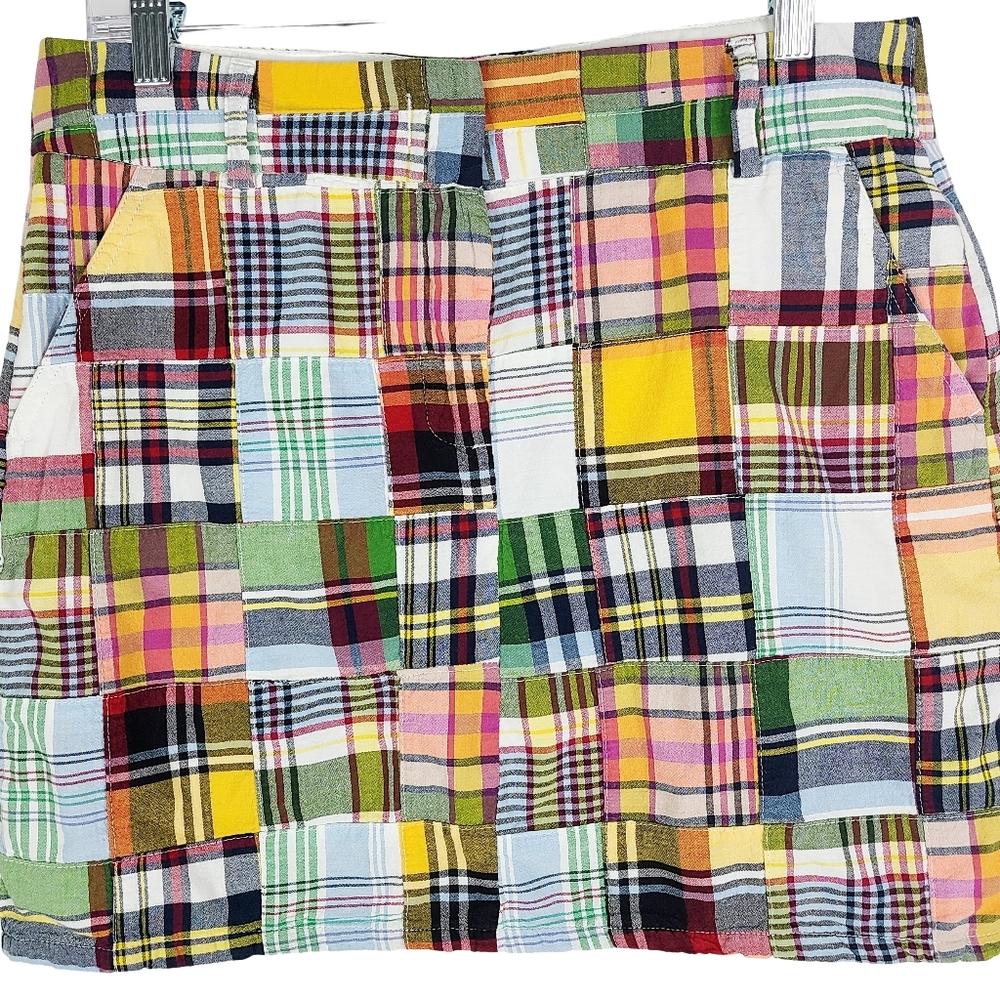J. CREW COLORFUL PLAID MINI SKIRT SIZE 6
